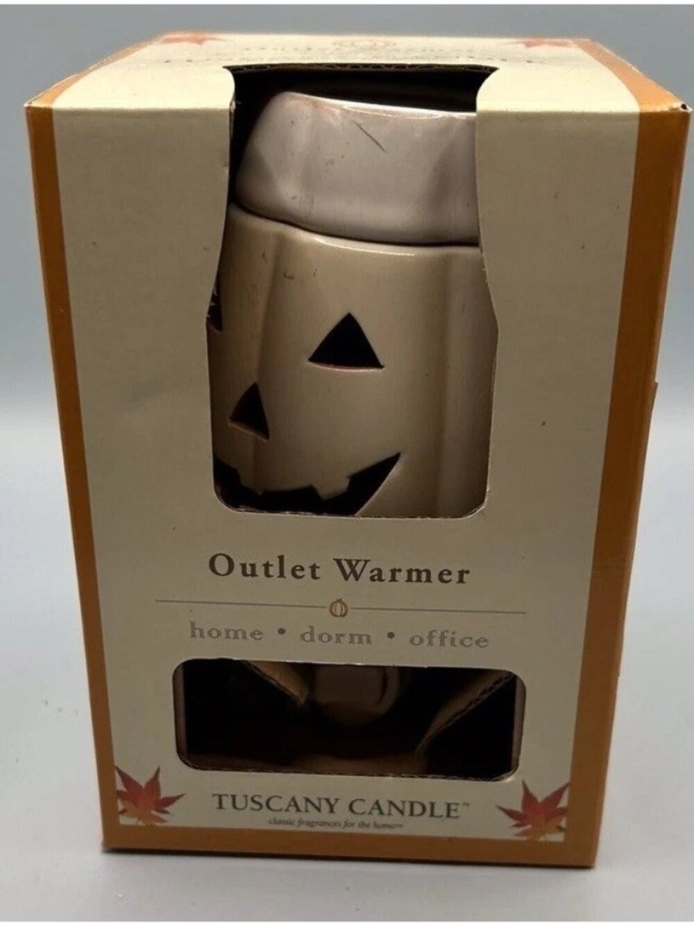 Tuscany Candle Halloween White Jack-O-Lantern Outlet Wax Warmer NIB